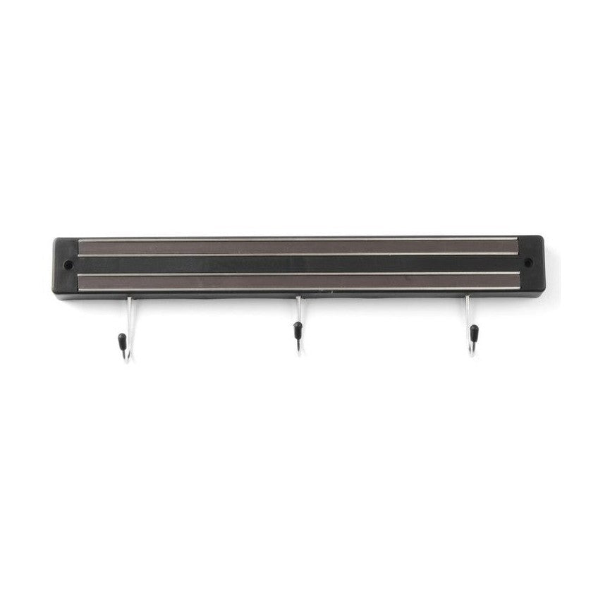 HENDI Messermagnetleiste mit 3 Haken – 340 mm, Schwarz HENDI