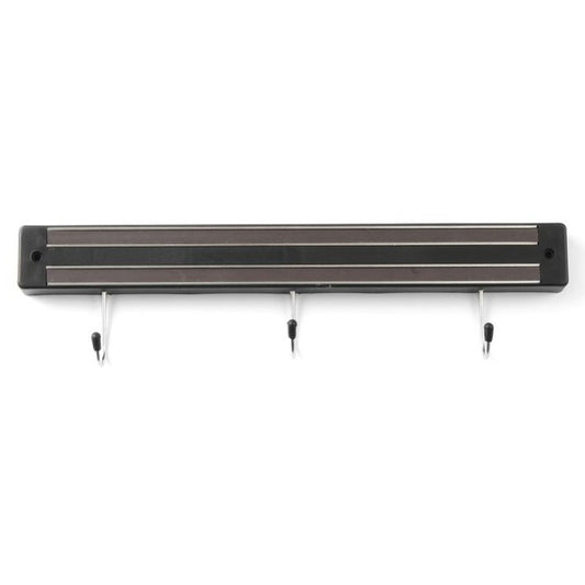 Messermagnetleiste mit Haken, HENDI, 3 Haken, Schwarz, L 340mm HENDI