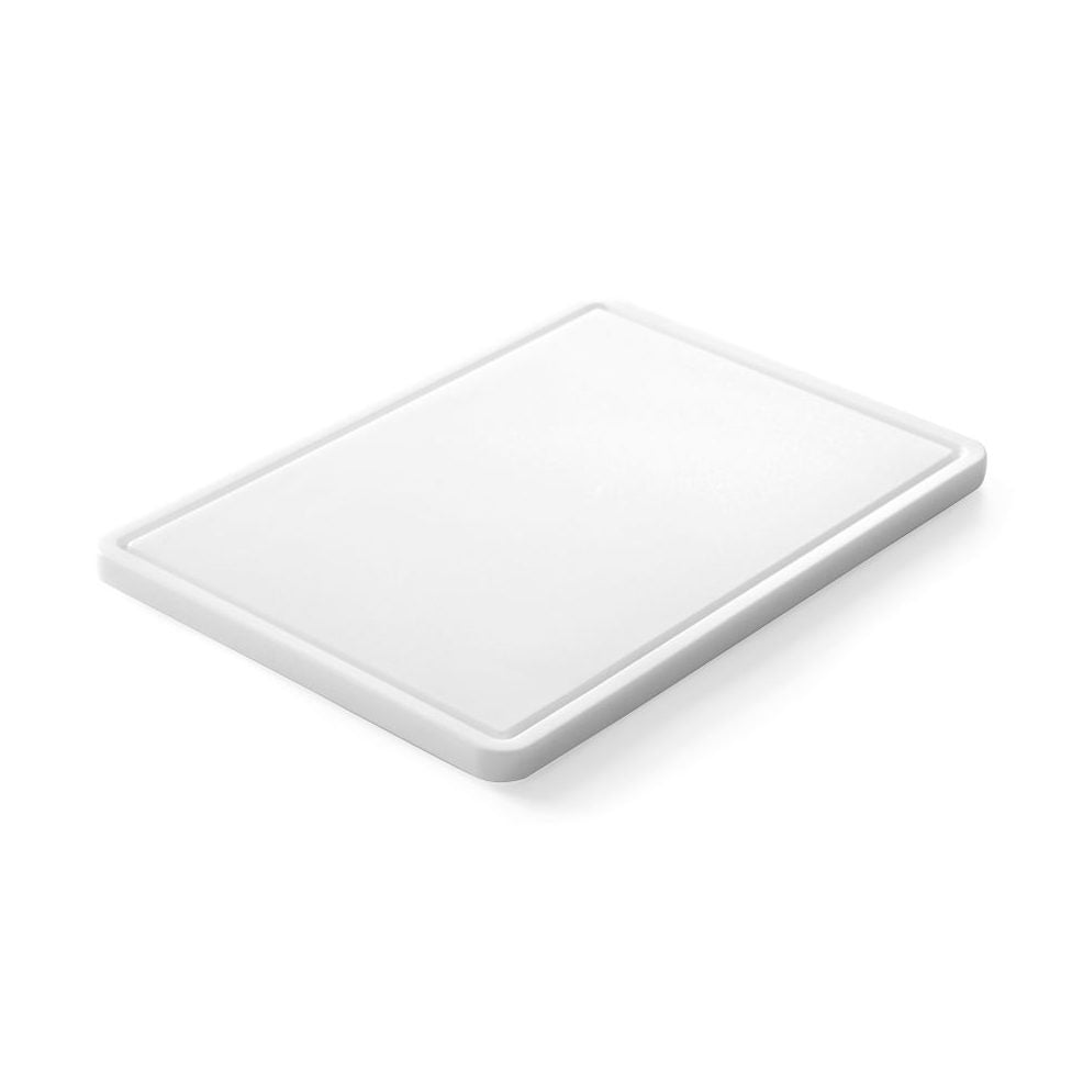 HENDI Schneidbrett mit Rille – HDPE, 355 × 250 mm, Weiss