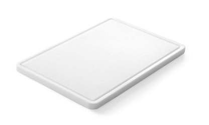 HENDI Schneidbrett mit Rille – HDPE, 355 × 250 mm, Weiss