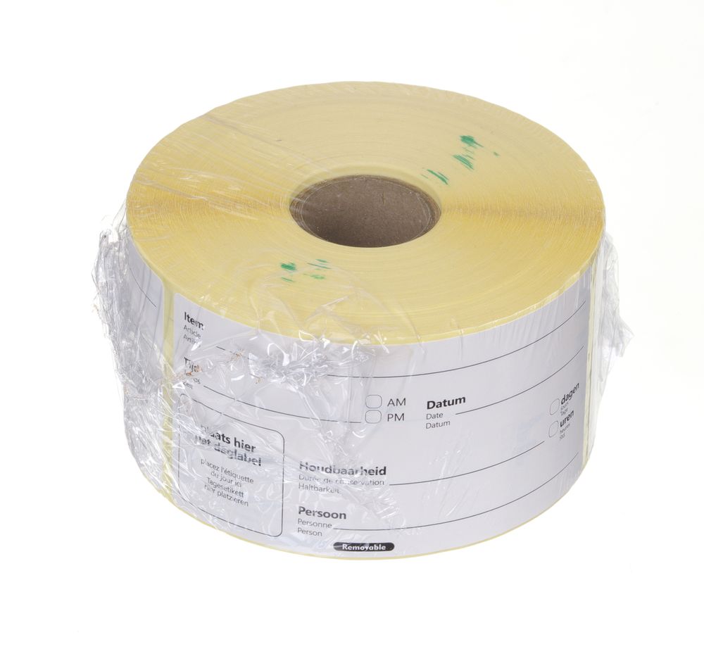 HENDI Rotationsetiketten Weiss – 500 Stk., 100 × 50 mm, DE/FR/NL