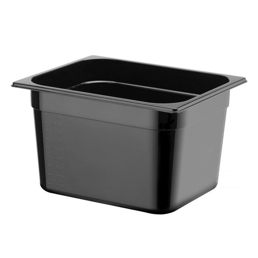 Gastronorm-Behälter 1/2, HENDI, Profi Line, GN 1/2, 4L, Schwarz, 325x265x H 65mm HENDI