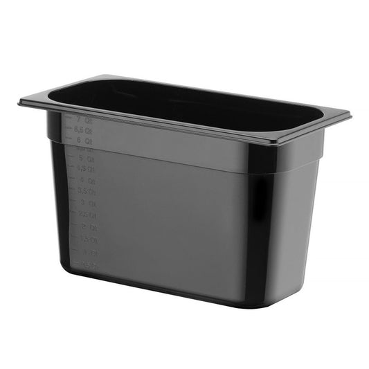 Gastronorm-Behälter 1/3, HENDI, Profi Line, GN 1/3, 2,5L, Schwarz, 325x176x H 65mm HENDI
