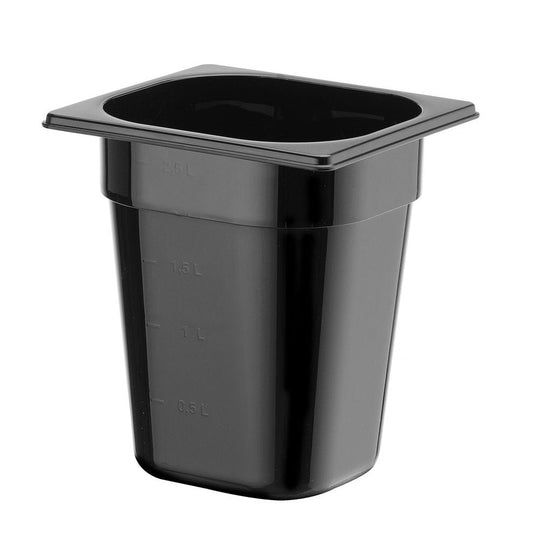 Gastronorm-Behälter 1/6, HENDI, Profi Line, GN 1/6, 3,4L, Schwarz, 176x162x H 200mm HENDI