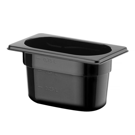Gastronorm-Behälter 1/9, HENDI, GN 1/9, 1L, Schwarz, 176x108x H 100mm HENDI