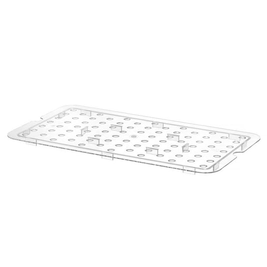 Perforiertes Abtropfgitter für Gastronorm-Behälter aus Polycarbonat, HENDI, Profi Line, GN 1/6, Transparent, 118x106mm HENDI