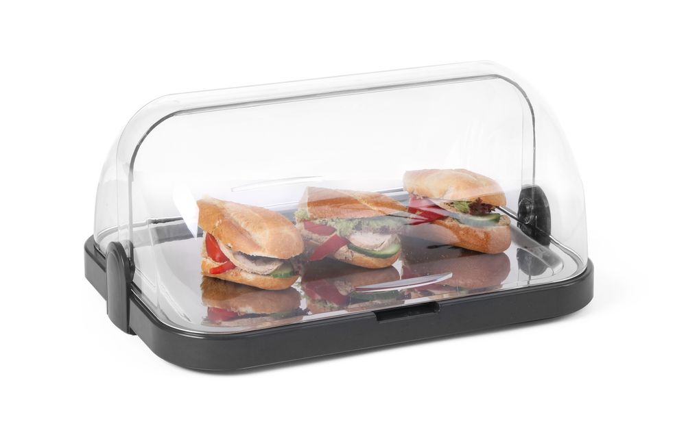 HENDI Roll-Top-Kühldisplay einfach – 1 Tablett, dunkelgrau