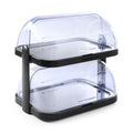 HENDI Roll-Top-Kühldisplay doppelt – 2 Tabletts, dunkelgrau