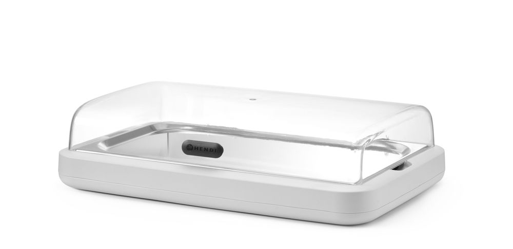 HENDI Kühldisplay UNIQ GN 1/1 Weiss – mit Klappdeckel