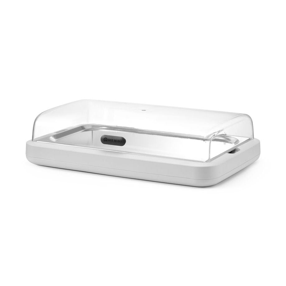 HENDI Kühldisplay UNIQ GN 1/1 Weiss – mit Klappdeckel