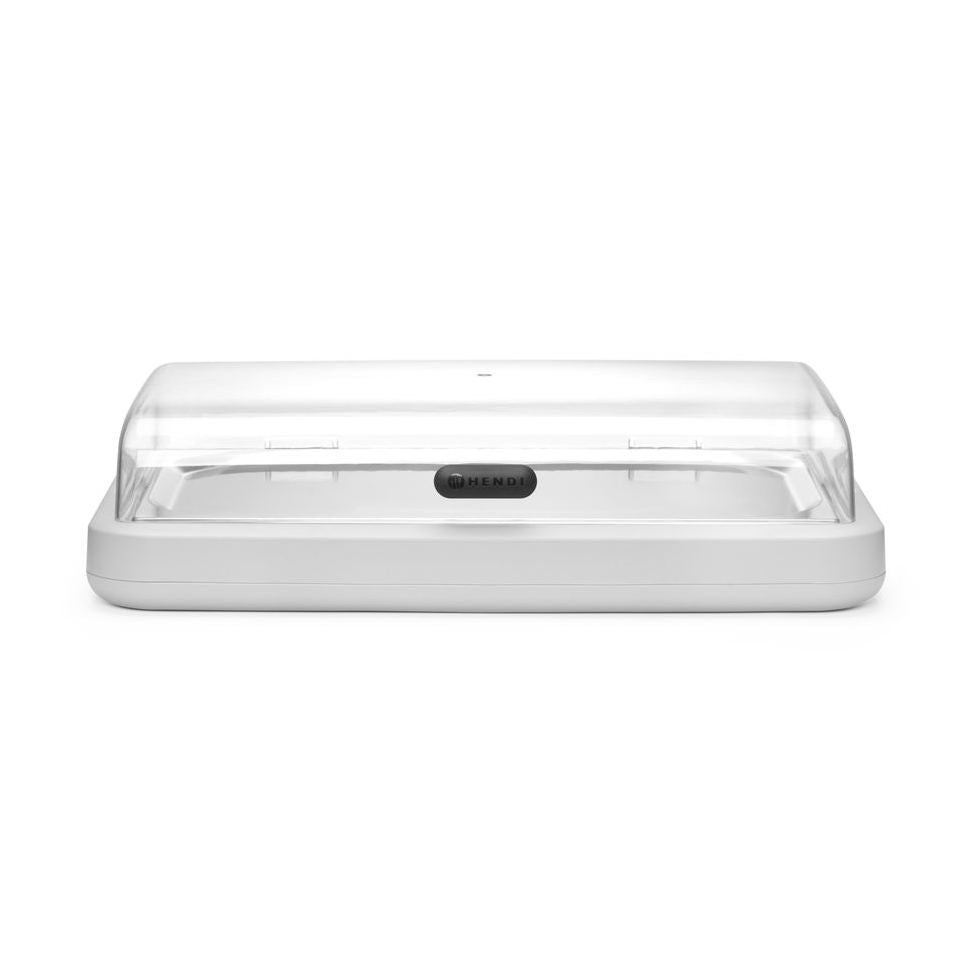 HENDI Kühldisplay UNIQ GN 1/1 Weiss – mit Klappdeckel