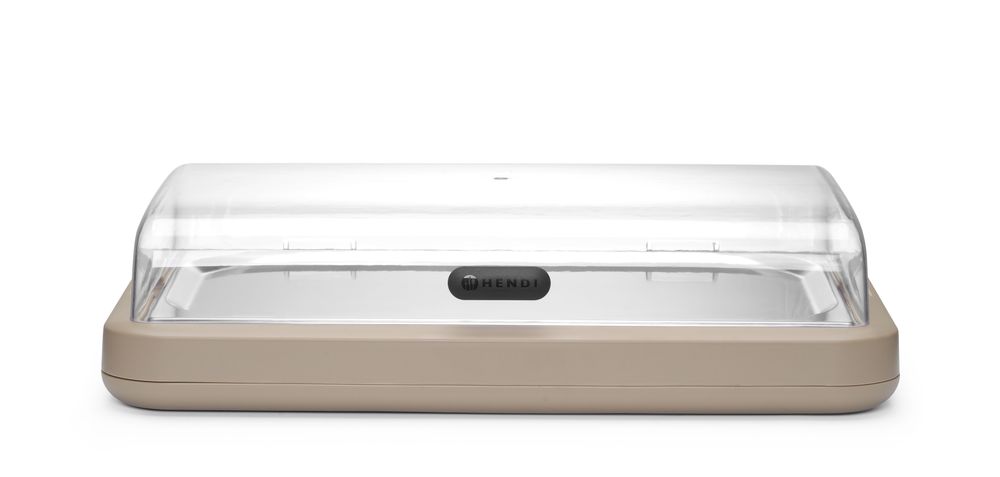 HENDI Kühldisplay UNIQ GN 1/1 Beige – mit Klappdeckel