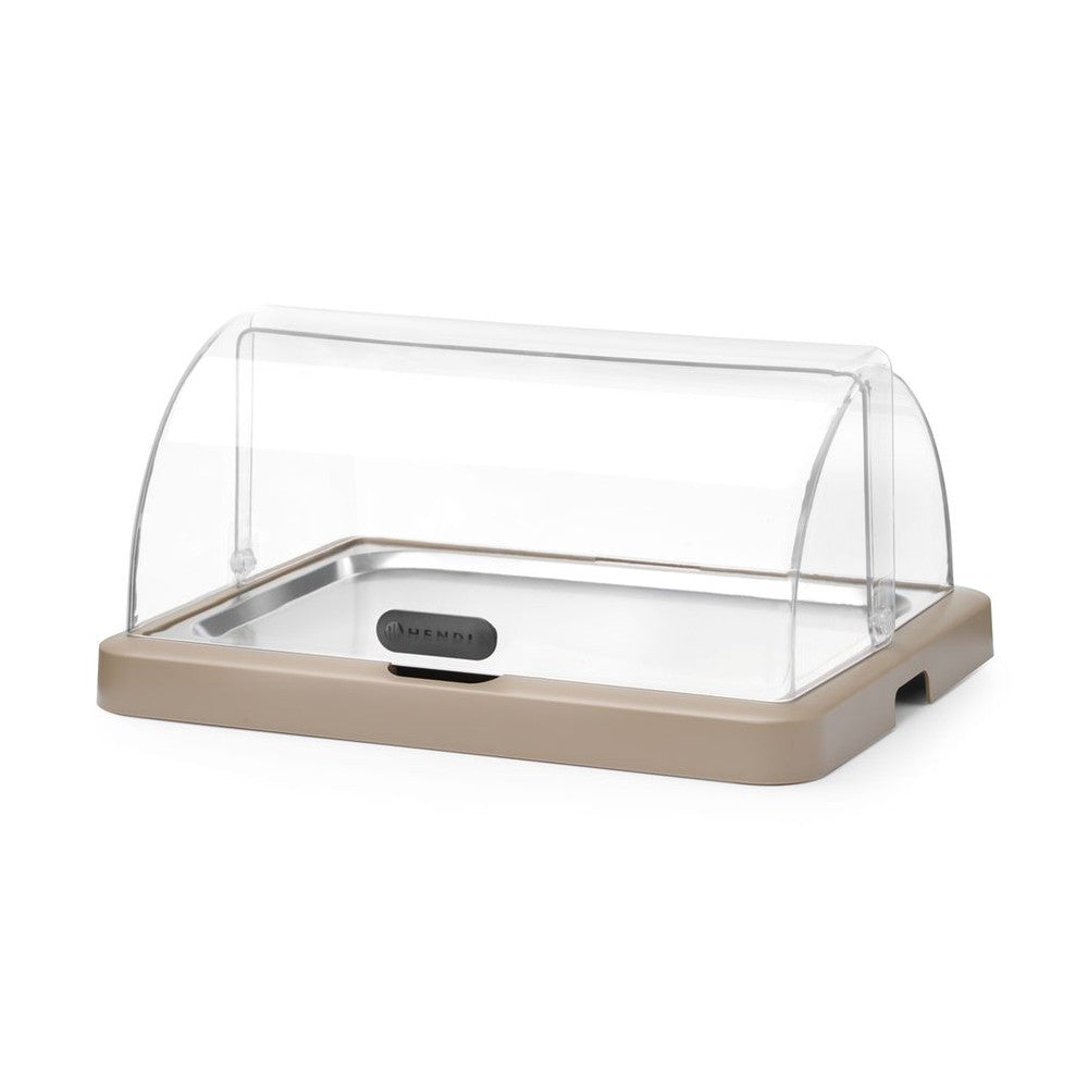 HENDI Rolltop-Kühldisplay Duo UNIQ Einzel Beige – 1 × 400 × 300 mm