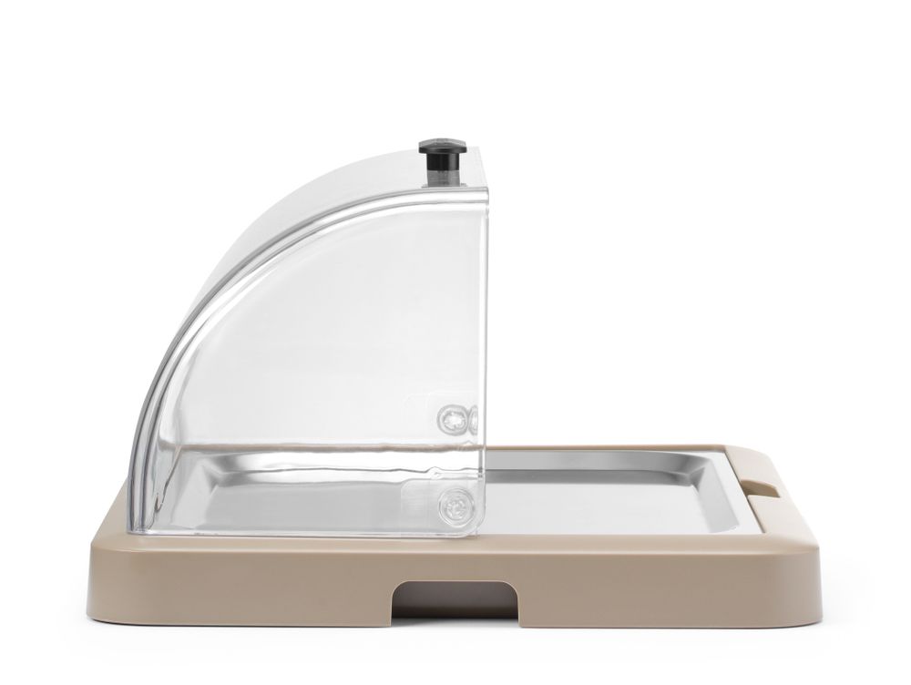 HENDI Rolltop-Kühldisplay Duo UNIQ Einzel Beige – 1 × 400 × 300 mm