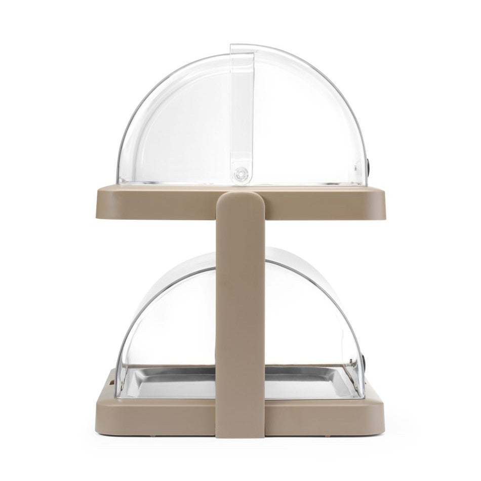 HENDI Rolltop-Kühldisplay Duo UNIQ Doppelt Beige – 2 × 400 × 300 mm
