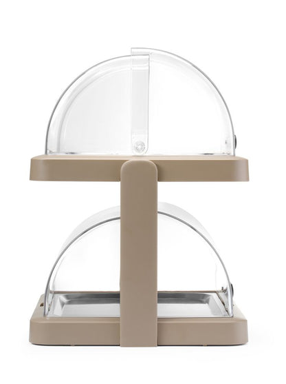 HENDI Rolltop-Kühldisplay Duo UNIQ Doppelt Beige – 2 × 400 × 300 mm