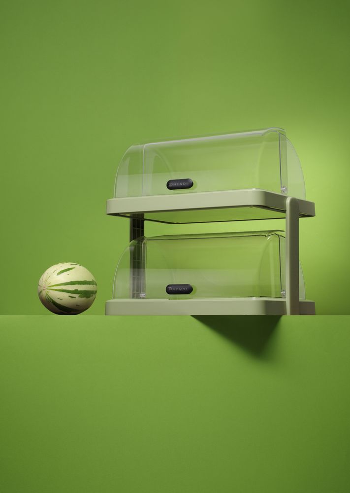 HENDI Rolltop-Kühldisplay Duo UNIQ Doppelt Grün – 2 × 400 × 300 mm