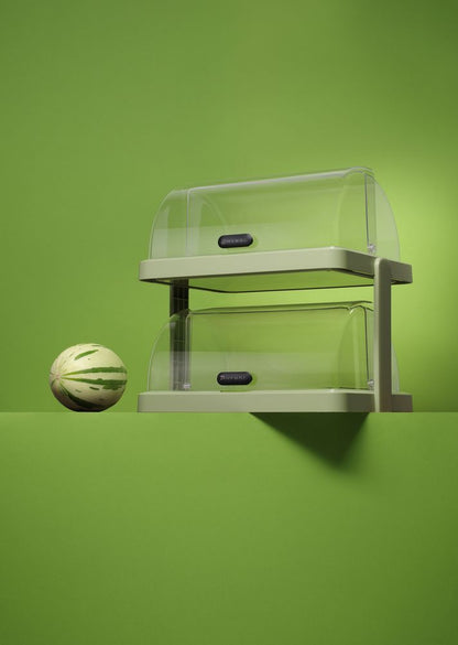 HENDI Rolltop-Kühldisplay Duo UNIQ Doppelt Grün – 2 × 400 × 300 mm