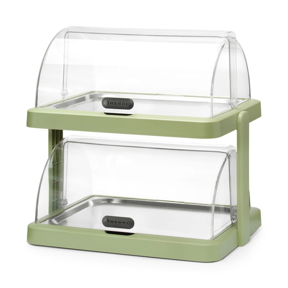 HENDI Rolltop-Kühldisplay Duo UNIQ Doppelt Grün – 2 × 400 × 300 mm