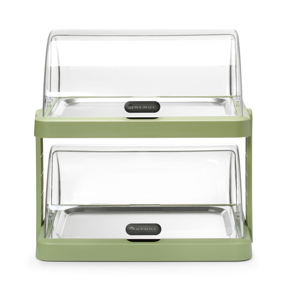HENDI Rolltop-Kühldisplay Duo UNIQ Doppelt Grün – 2 × 400 × 300 mm
