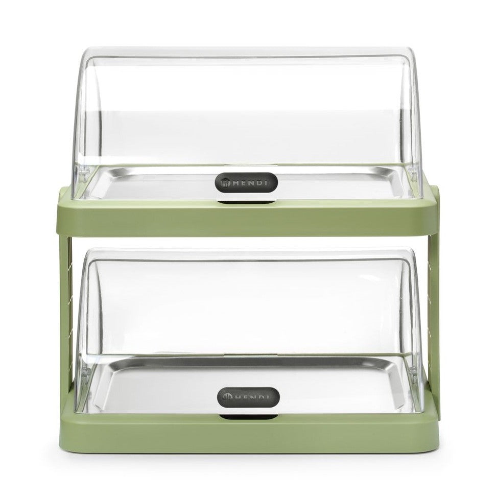 HENDI Rolltop-Kühldisplay Duo UNIQ Doppelt Grün – 2 × 400 × 300 mm