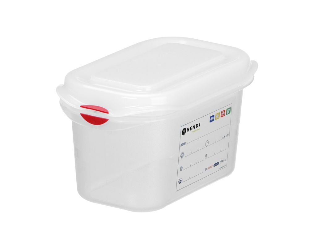 HENDI GN-Behälter 1/9 Polypropylen HACCP – 1 L, 100 mm hoch