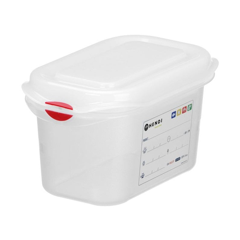 HENDI GN-Behälter 1/9 Polypropylen HACCP – 1 L, 100 mm hoch
