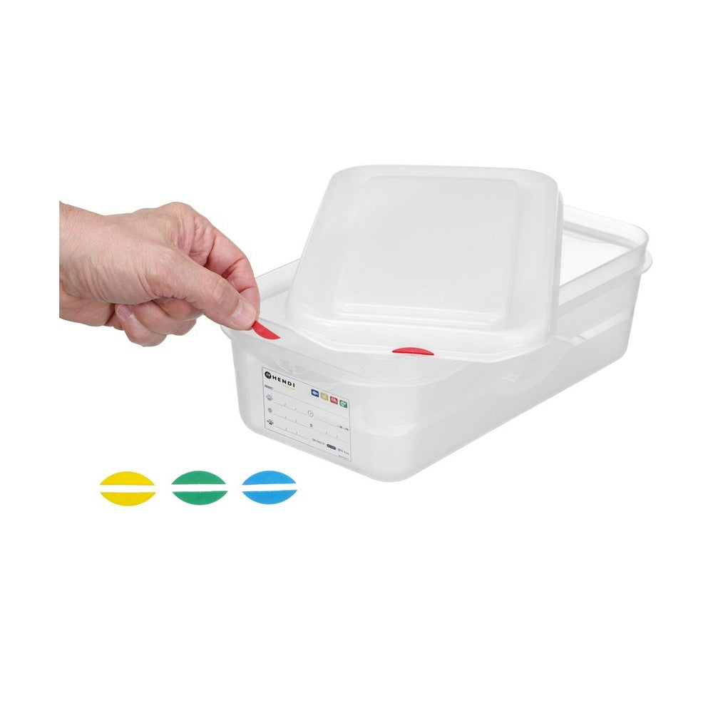 HENDI GN-Behälter 1/4 Polypropylen HACCP – 2,8 L, 100 mm hoch