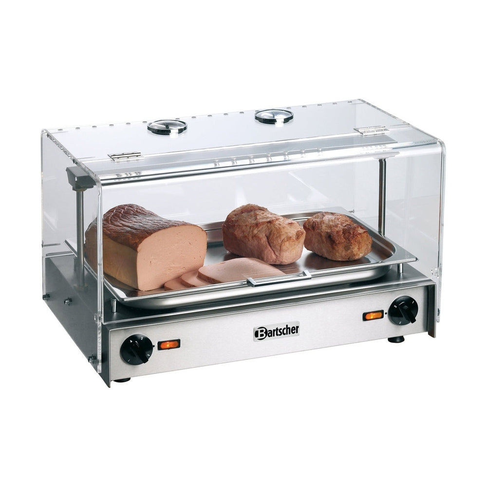Bartscher Theken-Aufsatzvitrine GN 1/1, warm – bis 75 °C, Wasserschale Bartscher
