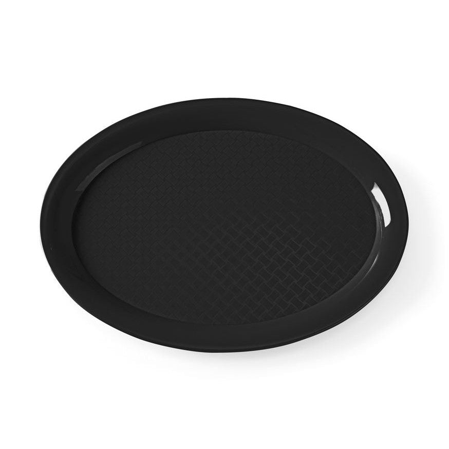 HENDI Fast-Food-Tablett oval – Schwarz, 265 × 195 mm HENDI