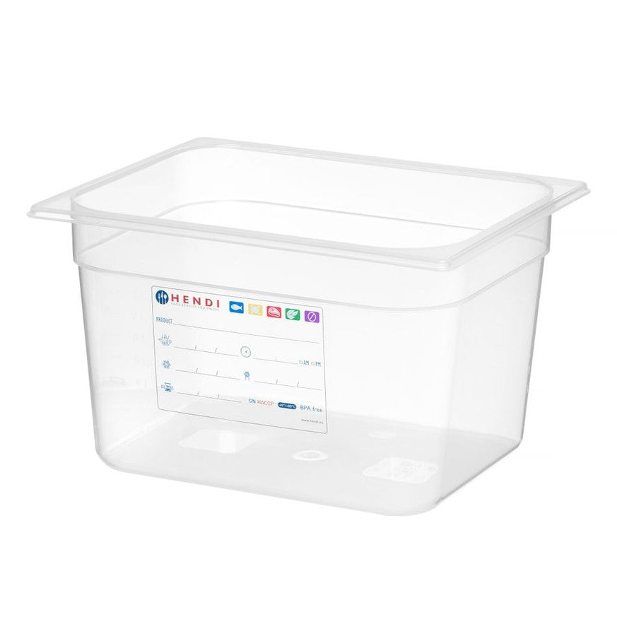 HENDI Gastronorm-Behälter HACCP GN 1/2 – 9,5 L, transparent HENDI