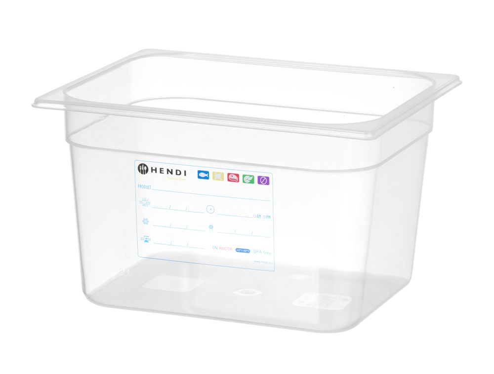 HENDI Gastronorm-Behälter HACCP GN 1/2 – 12,5 L, transparent