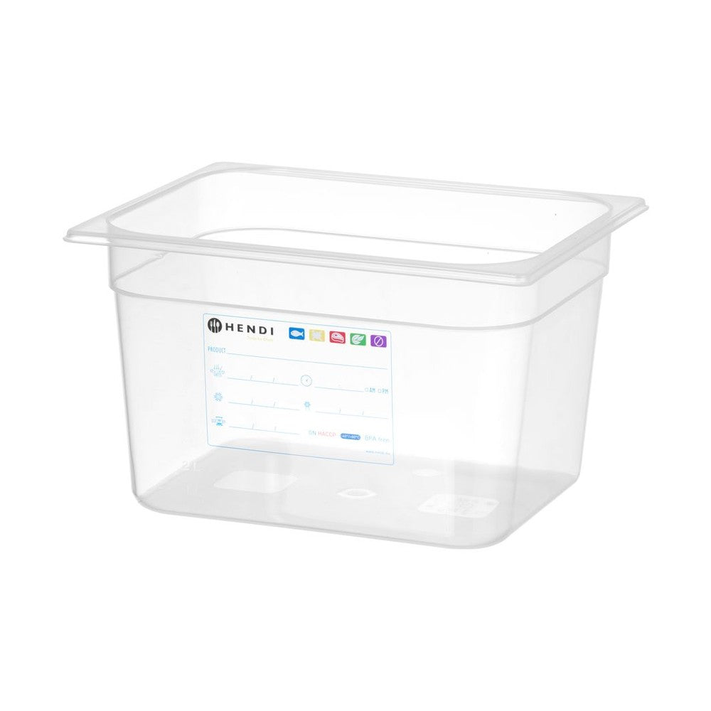 HENDI Gastronorm-Behälter HACCP GN 1/2 – 12,5 L, transparent HENDI