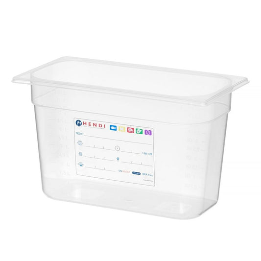 Gastronorm-Behälter 1/3, HENDI, GN 1/3, 4L, Transparent, 325x176x H 100mm HENDI