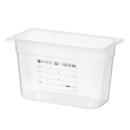 Gastronorm-Behälter 1/3, HENDI, GN 1/3, 5,7L, Transparent, 325x176x H 150mm HENDI