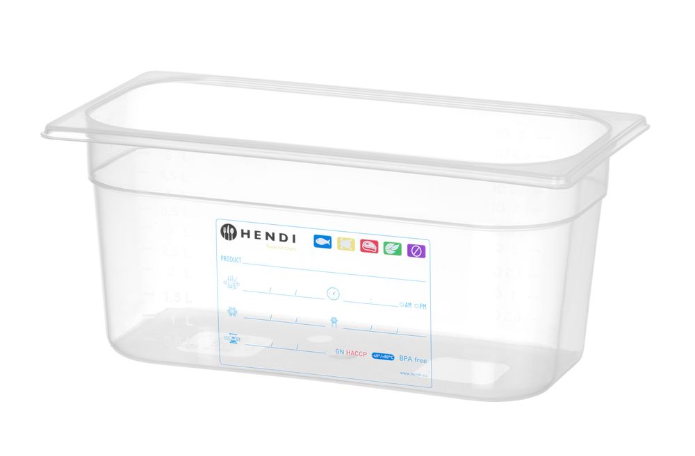 HENDI Gastronorm-Behälter HACCP GN 1/3 – 5,7 L, transparent HENDI