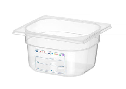 HENDI Gastronorm-Behälter HACCP GN 1/6 – 1,6 L, transparent