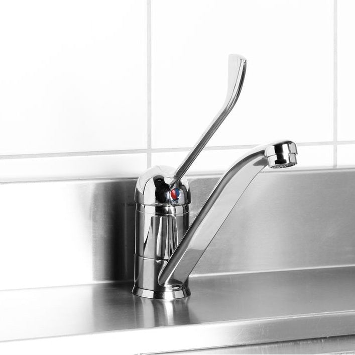 HENDI Wasserhahn mit langem Hebel – schwenkbarer Auslauf, 215 mm HENDI
