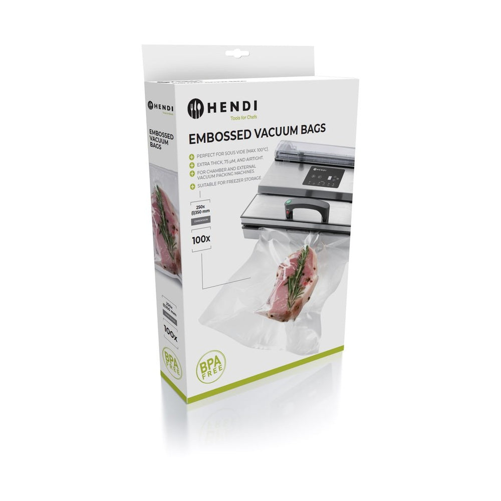 HENDI Vakuum-Kochbeutel geprägt – 100 Stk., 250 × 350 mm HENDI