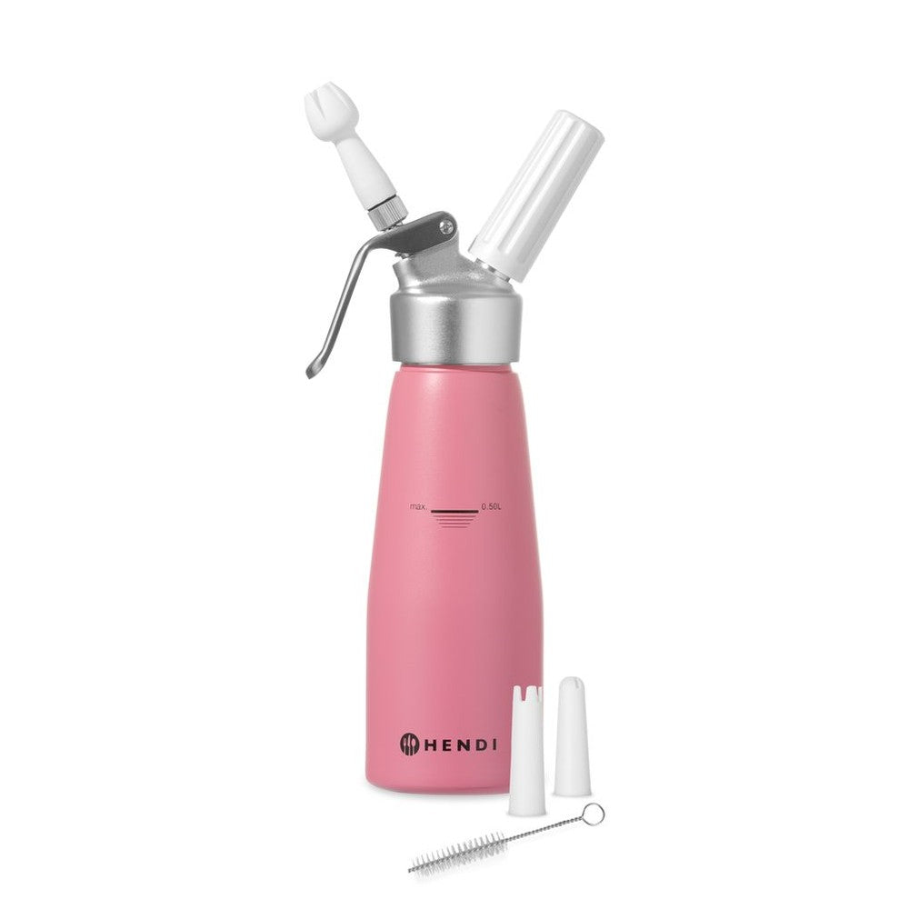 HENDI Sahnespender Kitchen Line 0,5 L – Aluminium, Pastellrosa