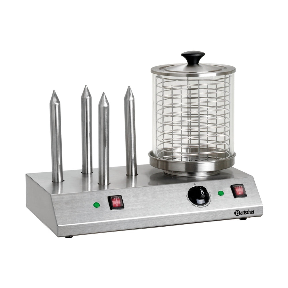 Bartscher Hot-Dog-Gerät – 4 Toaststangen, Glaszylinder Ø 200 mm Bartscher