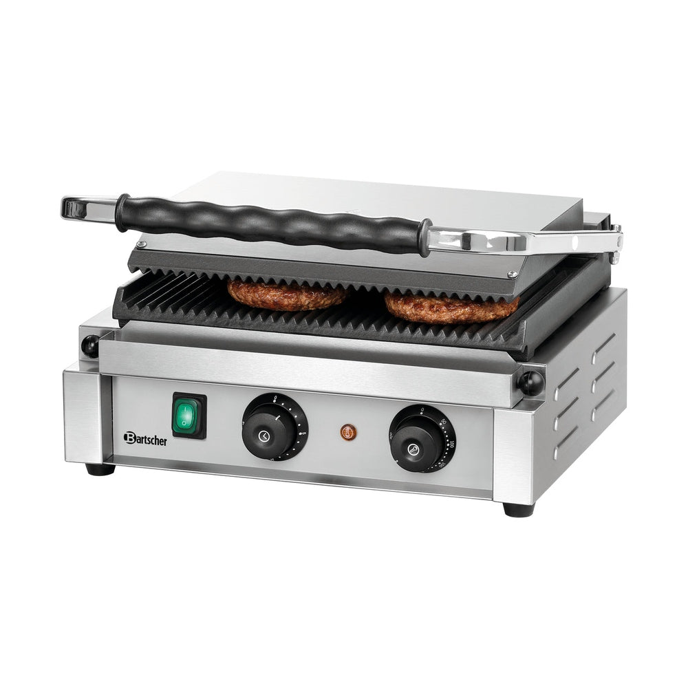 Bartscher Kontaktgrill Panini – gerillt/gerillt, 2,2 kW, Timer Bartscher
