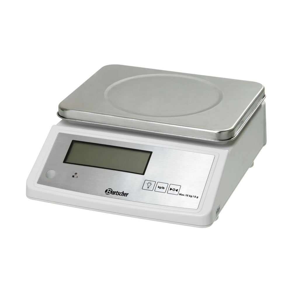 Bartscher Küchenwaage elektronisch – 15 kg, Teilung 5 g Bartscher