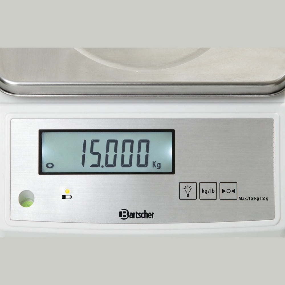 Bartscher Küchenwaage elektronisch – 15 kg, Teilung 2 g Bartscher