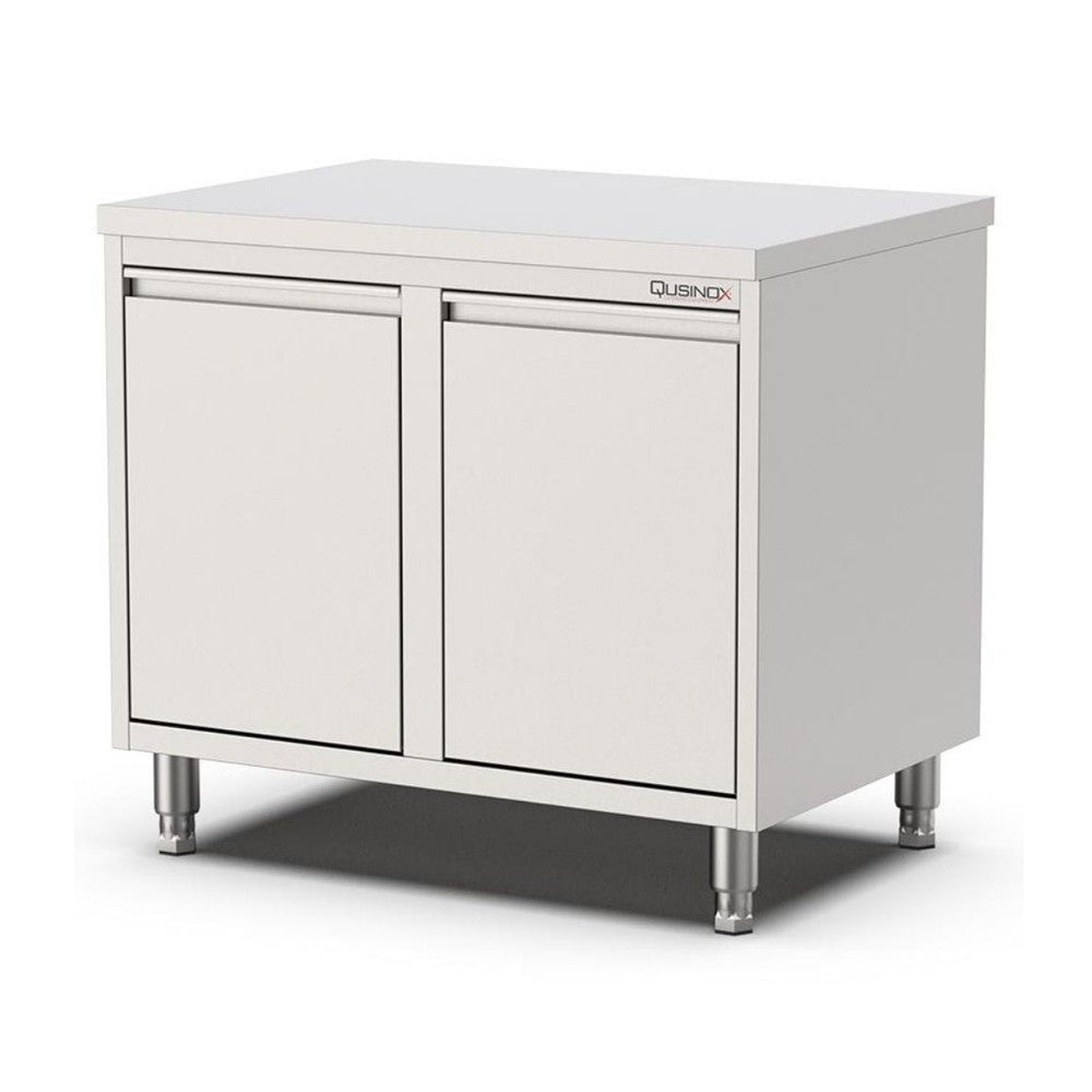 Edelstahl Abfallkipperschrank, 1000x600x900mm, mit 2 Kipptüren Qusinox