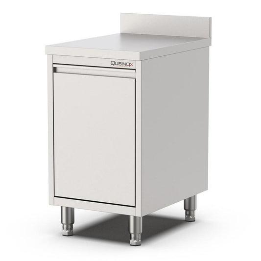Edelstahl Abfallkipperschrank, 400x600x900mm, mit Kipptür und Aufkantung Qusinox