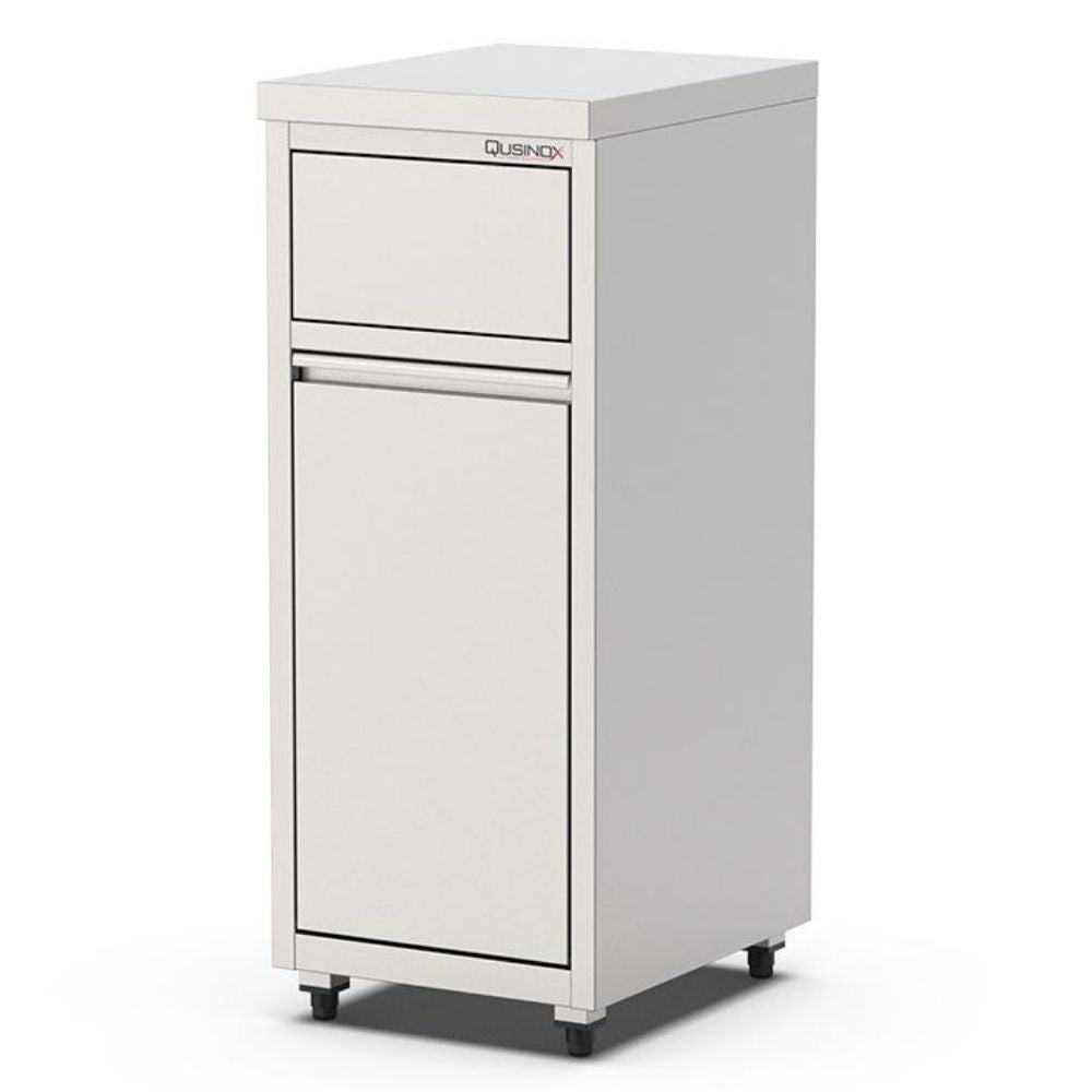 Qusinox Abfallmöbel 400 × 500 × 1000 mm – Edelstahl, Klappdeckel Qusinox