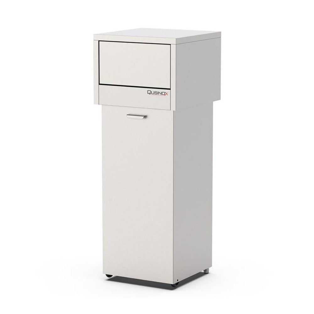 Qusinox Abfallmöbel 470 × 470 × 1260 mm – Edelstahl, Klappdeckel Qusinox