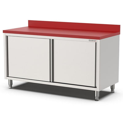 Qusinox Work Cabinet 1200 mm – Sliding Doors, Cutting Board