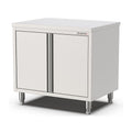 Edelstahl Arbeitsschrank, 800x700x900mm, mit Flügeltüren Qusinox
